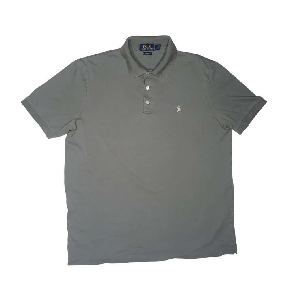 Polo Ralph Lauren Polo Shirt Mens Small Grey Classic Fit Short Sleeve Logo
